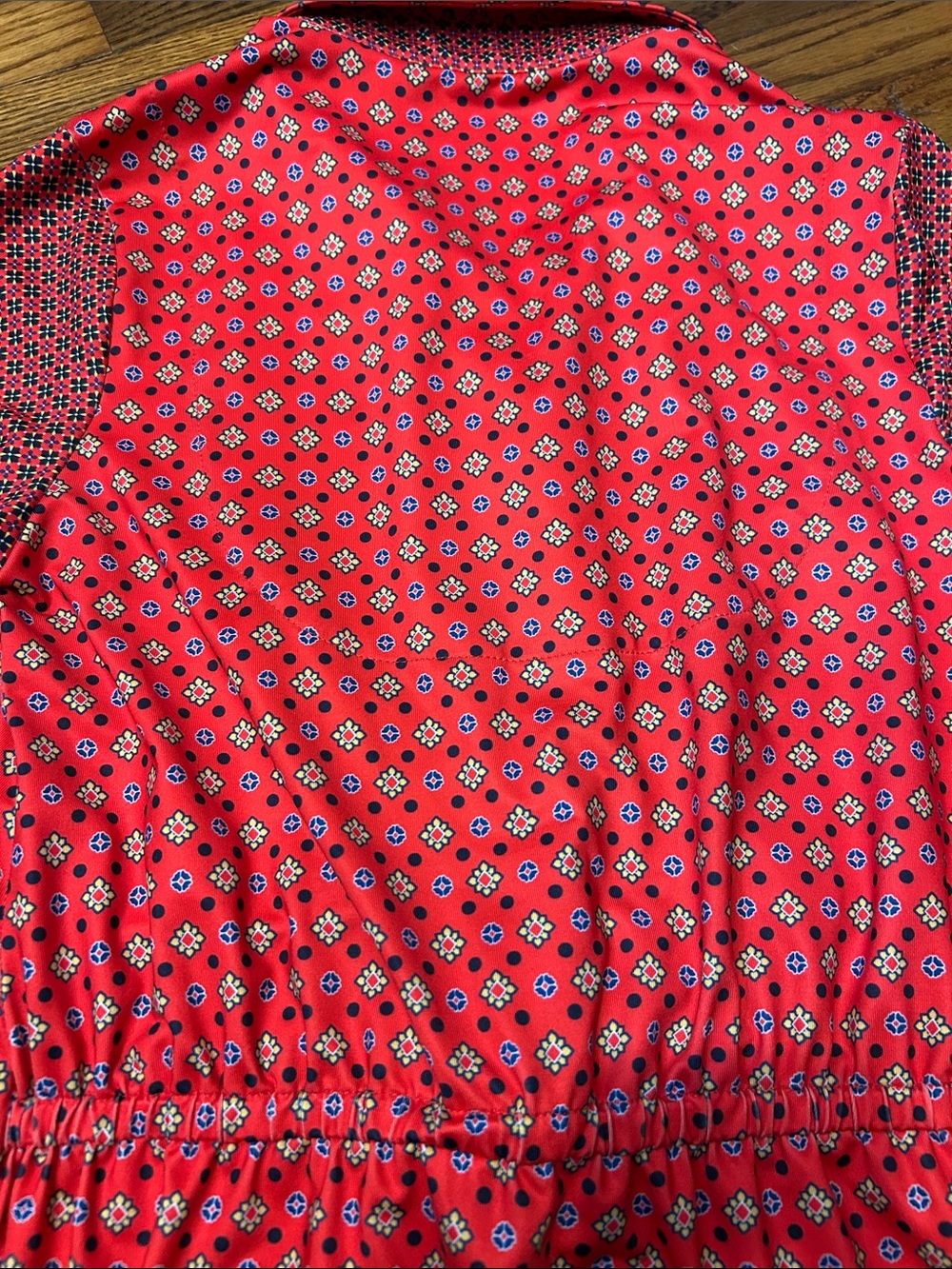 Gretchen Scott Designs Red Printed Midi Shirt Dress - Picture 11 of 13